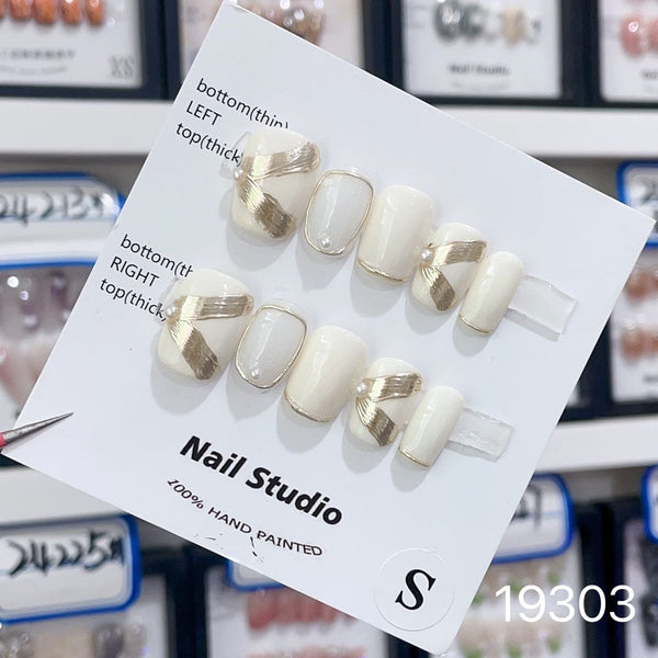 19303#milky white ribbon