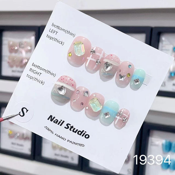 19394#Colorful Short Nail